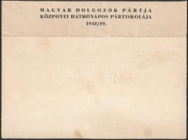 1948-1949 MDP központi hathónapos pártiskolája 1948/49, fotó, feliratozva, 22,5×24 cm