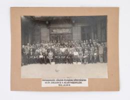 1943 a Magyarországi Bőripari Munkások Szövetsége 40. évi jubileumi és 10. küldöttközgyűlése, feliratozva, kartonra ragasztva, 23×29,5 cm