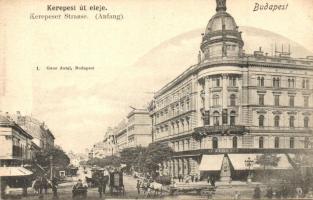 Budapest VIII. Kerepesi út, Életbiztosító Részvénytársaság, Szikszay Ferenc üzlete, Szabó Ferenc bútortermei  (EK)