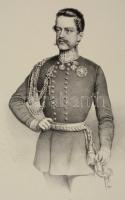 cca 1850 Viktor Emánuel olasz király nagyméretű kőnyomatos portréja. Jelzett kőrajz. / cca 1850 Large lithographic image of Italian king Victor Emanuel 32x45 cm.
