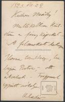 1923 Férfiak teraszon, fotó, hátulján feliratozva, 9×14 cm