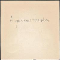 Kós Károly (1883-1977): A gelencei templom, színezett linómetszet, papír, jelzés nélkül, hátulján fe...