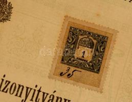 1910 Dinamogépkezelői bizonyítvány, M. Kir. Állami Mechanikai és Órásipari szakiskola Budapesten, ok...