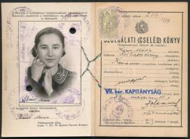 1939 Budapest, fényképes szolgálati cselédkönyv