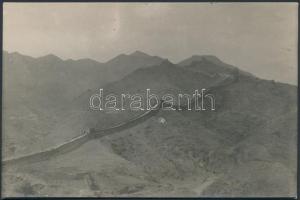 cca 1920 A kínai nagy fal. Hátoldalon feliratozva, AB pecséttel ellátva, 11×16 cm