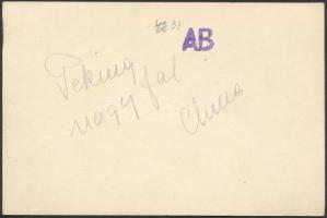 cca 1920 A kínai nagy fal. Hátoldalon feliratozva, AB pecséttel ellátva, 11×16 cm