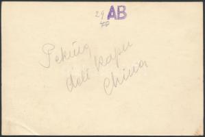 cca 1920 Peking, déli kapu. Hátoldalon feliratozva, AB pecséttel ellátva, / Beijing, Southern Gates ...