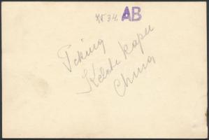 cca 1920 Peking, keleti  kapu. Hátoldalon feliratozva, AB pecséttel ellátva, / Beijing, Eastern Gate...