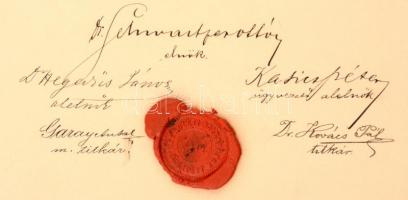 1894 A budapesti I. kerületi polgári kör közgyűlésének tiszteletbeli taggá nyilvánító oklevele Gerló...