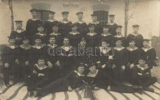 1915 K. u. K. Rekrutenschule / újonc iskola, matrózok, csoportkép / Austro-Hungarian Navy, recruits school, group photo