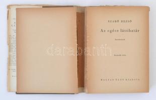 Szabó Dezső: Az egész látóhatár III. kötet. Budapest, 1939, Magyar Élet. Kiadói félvászon kötés, kis...