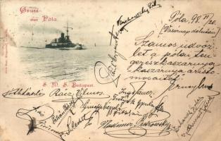 1898 SMS Budapest, Monarch osztályú partvédő csatahajó, Alois Beer, No. 8402p. / SMS Budapest Austro-Hungarian Navy Monarch-class coastal defense ship (EK)