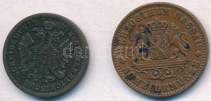 Vegyes: Magyarország 1860E 1kr Cu + Német Államok / Nassau 1862. 1kr Cu T:2,2-
Mixed: Hungary 1860E...