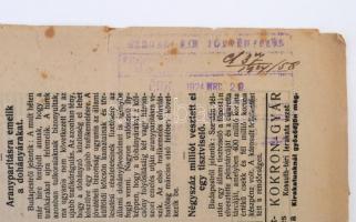 1924 A hódmezővásárhelyi Vásárhelyi Napló 1. évf. 25. száma érdekes írásokkal, a szegedi királyi tör...