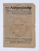 1948 a Makói Népújság 4. évf. 38. száma érdekes írásokkal, a szegedi törvényszék érkeztető bélyegzőjével