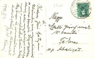 1934 Felsőmindszent, Mindszentgodisa; Bayerle József vegyeskereskedése, utcarészlet, templom, photo