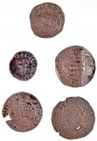 5db-os vegyes denár és obolus tétel, benne egy külföldi darab, közte 1371-1372. Obolus Ag "I. L...