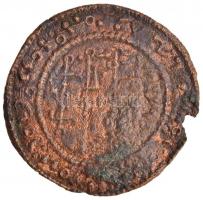 1172-1196. Rézpénz Cu III. Béla (1,5g) T:2- ki. Hungary 1172-1196. Copper Coin Bela III (1,5g) C:VF cracked Huszár 73., Unger I.: 115.