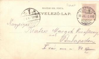 1898 Siófok, Dr. Ney villa, hajóállomás, korzó, kiadja Weiss L. és F. Art Nouveau (b)