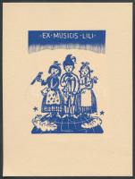 Vadász Endre (1901-1944): Ex Musicis Lili, rézkarc, papír, jelzett a dúcon, 7x11 cm.