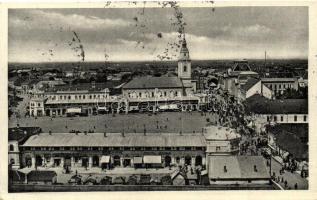 1938 Beregszász, Berehove; Masaryk tér / square, Beregszász visszatért So. Stpl. (EK)