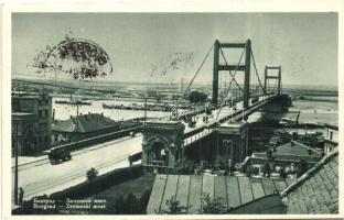 1941 Belgrade, Beograd, Belgrad; Zemunski most / bridge, Újvidék visszatért So. Stpl.