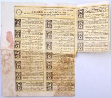 Tamási 1897. "A Tamási Takarékpénztár" részvénye 100K-ról szárazpecséttel, felülbélyegzéss...