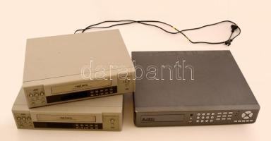 Ipari videó felvevő H264 + 2 db VHS videó magnó JVC SR L910E. Mind működőképesek