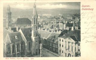 Sopron, Bencés templom, látkép, kiadja Blum Nathan