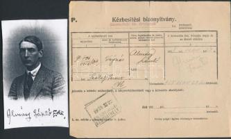 Almásy László (1895-1951) saját kezű aláírása okmányon