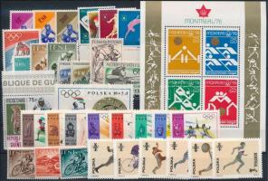 1957-1976 Sport 34 stamps + 1 block, 1957-1976 Sport motívum 34 db klf bélyeg + 1 db blokk stecklapon
