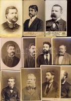 Férfiak 11 db keményhátú fotó az 1800-as évekből