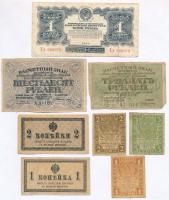 Szocialista Szövetségi Szovjet Köztársaság 8db-os vegyes bankjegy tétel, közte 1919. 1-2-3R T:III Russian Socialist Federated Soviet Republic 8pcs banknote lot, including 1919. 1-2-3 Rubles C:F