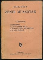 cca 1941 3 db zenei nyomtatvány - Falk Géza: Zenei műszótár, és 2 db magyar nyelvű szövegkönyv: Gius...