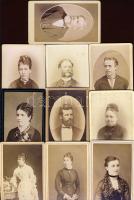 10 db keményhátú portréfotó az  1800-as évekből