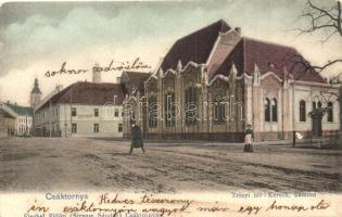 Csáktornya, Cakovec; Zrínyi tér, szálloda, kereskedő kaszinó, kiadja Fischel Fülöp / square, casino, hotel (EK)