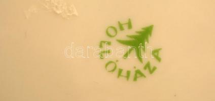 Hollóházi ÁFOR porcelán szett: tálka, 15,5×15,5 cm, kis hamuzó, 8,5×6 cm, fogpiszkálótartó, 7,5×4 cm...