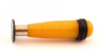 Monogramos(Stephaich István) pecsétnyomó, bakelit szárral, h: 6,5 cm