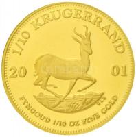 Dél-Afrika 2001. 1/10K Au "Paul Kruger" műanyag védőtokban, tanúsítvánnyal díszdobozban (3...