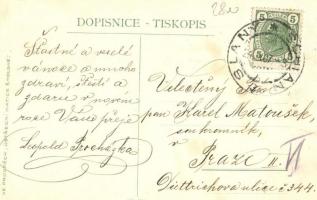 Ustredni Matici Skolskou / Czech Christmas greeting postcard, Central Educational Foundation propaga...