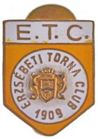 ~1910. E.T.C. Erzsébeti Torna club 1909 zománcozott fém gomblyukjelvény (19x12mm) T:2