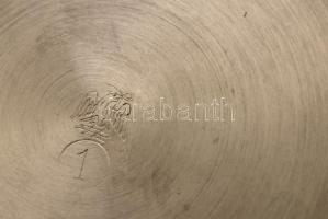 Dekoratív fém füles cukortartó, jelzett, m: 6,5 cm