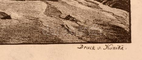 cca 1830-1840 Jakob Alt(1789-1872): Ruinen in Niederösterreich, lithográfia, papír, jelzett a lithog...