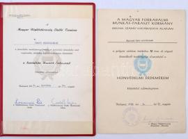 1960-1970. 6db-os kitüntetés adományozói okirat T:2,2-