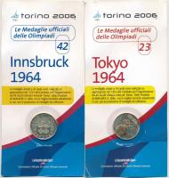 Olaszország 2006. "Torinoi Téli Olimpia" aranyozott emlékérem sorozat (12xklf) T:1,1-
Ita...