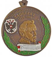 Ausztria 1979. "Radetzky marsall / 5. Nemzetközi Túranap" festett Br emlékérem zsinóron (6...