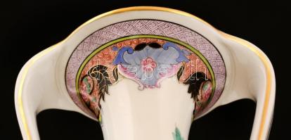 Herendi pávás váza, kézzel festett, jelzett, hibátlan, m:32 cm