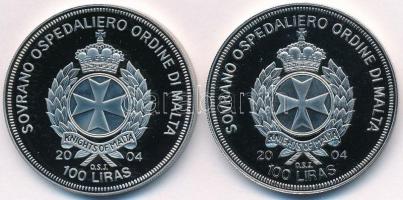 Máltai Lovagrend 2004. 100L Cu-Ni "Málta az EU-ban" + 2004. 100L Cu-Ni "Monaco az EU-...