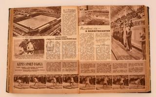 1955 Képes Sport, II. évfolyam 1-52. szám, átkötött félvászon kötés, az első pár lap kijár, de ezt l...