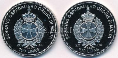 Máltai Lovagrend 2004. 100L Cu-Ni "Franciaország az EU-ban" + 2004. 100L Cu-Ni "Luxem...